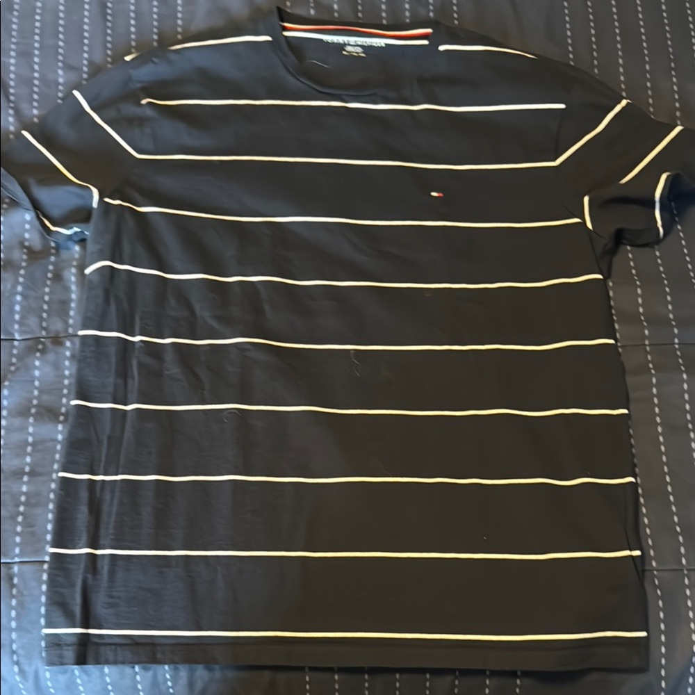 Tommy Hilfiger Navy and White Striped Shirt